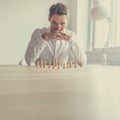 Business employer brainstorming to make the best strategic move Royalty Free Stock Photo