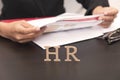 Business employer holding Job application. concept HR Royalty Free Stock Photo