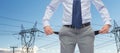 close up of businessman showing empty pockets Royalty Free Stock Photo