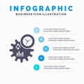 Business, engineering, management, process Infographics Template for Website and Presentation. GLyph Gray icon with Blue Royalty Free Stock Photo