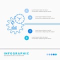 Business, engineering, management, process Infographics Template for Website and Presentation. Line Blue icon infographic style Royalty Free Stock Photo