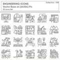 Business Engineering and Manufacturing Factory Icon Set, Universal Industrial Development and Engineer Occupation Icons Design.