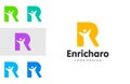 Child Logo enrichment for Children Initials Letter R symbol