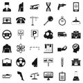 Business equipment icons set, simple style