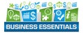 Business Essentials Green Blue Business Symbols On Top