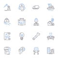 Business Establishment line icons collection. Entrepreneurship, Startup, Investment, Incorporation, Expansion