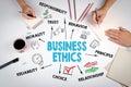 Business Ethics Concept. The meeting at the white office table Royalty Free Stock Photo