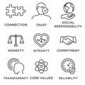 Business Ethics Icon Set Outline Royalty Free Stock Photo