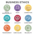 Business Ethics Icon Set Royalty Free Stock Photo