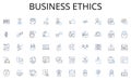 Business ethics line icons collection. Cargo, Shipment, Logistics, Transport, Haulage, Delivery, Dispatch vector and