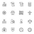 Business Ethics line icons set