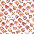 Business ethics seamless pattern with thin line icons: connection, union, trust, honesty, commitment, no to racism, recruitment