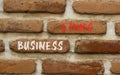 Business ethics symbol. Concept words Business ethics on beautiful brown brick wall. Beautiful brown brick wall background. Royalty Free Stock Photo