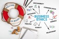 Business Ethics. Trust, Reputation, Communication and Relationship concept. Chart with keywords and icons Royalty Free Stock Photo
