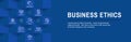 Business Ethics Web Banner and Icon Set with Honesty, Integrity, Commitment, and Decision Royalty Free Stock Photo