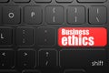 Business ethics word on red button on keyboard Royalty Free Stock Photo