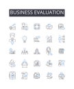 Business evaluation line icons collection. Authority, Democracy, Elite, Tyranny, Hegemony, Control, Sovereignty vector