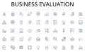 Business evaluation line icons collection. Customer-centric, Buyer-focused, User-friendly, Retail-driven, Consumer