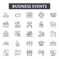 Business events line icons, signs, vector set, outline illustration concept Royalty Free Stock Photo