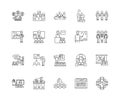 Business events line icons, signs, vector set, outline illustration concept Royalty Free Stock Photo