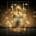 Business Excellence Award Ceremony With Golden Texture Poster