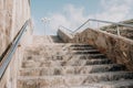 Stairs in the city park with blue sky Royalty Free Stock Photo