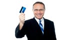 Business executive holding credit card Royalty Free Stock Photo