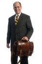 Business executive leather attache travel bag Royalty Free Stock Photo