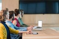 Business executives listening to a presentation in conference room Royalty Free Stock Photo