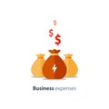 Venture capital, fundraising concept, business loan, company expenses, mutual fund, vector icon Royalty Free Stock Photo