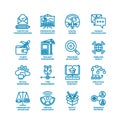 Business Fat Line Icon set