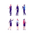 Business female diverse team concept. Vector flat person illustration set. Businesswoman of different ethnic collection isolated