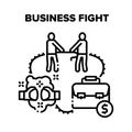 Business Fight Vector Black Illustrations