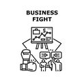 Business Fight Vector Concept Black Illustration