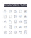 Business files and folders line icons collection. Work documents, Corporate papers, Company records, Enterprise files Royalty Free Stock Photo