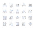 Business files and folders outline icons collection. file, folder, document, report, spreadsheet, presentation, proposal