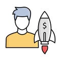 Business fill inside vector icon which can easily modify or edit