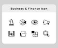 business and finance chess target eye speaker puzzle folder lupe icon icons set collection collections package white isolated Royalty Free Stock Photo