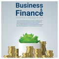 Business and Finance concept background with growing saving coins