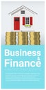 Business and Finance concept background with a little house Royalty Free Stock Photo