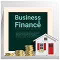 Business and Finance concept background with a little house Royalty Free Stock Photo