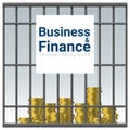 Business and Finance concept background with money in jail