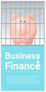 Business and Finance concept background with piggy bank in jail