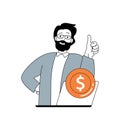 Business and finance concept with cartoon people in flat design for web. Vector illustration Royalty Free Stock Photo