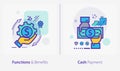 Business and Finance Concept Icons, Functions and Benefits, Cash Payment