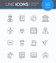 Business and finance concepts - modern line design style icons set Royalty Free Stock Photo