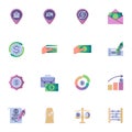 Business and finance elements collection, flat icons set