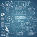 Business, finance elements and icons, doodle hand Royalty Free Stock Photo