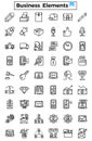 Business and finance elements outline design icon set.