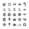 Business and finance flat icons set. office outline icon collection, vector